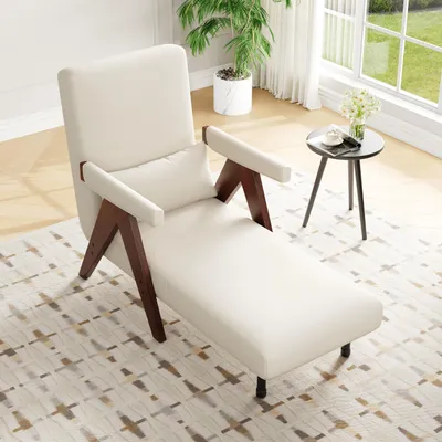 Produktbild von okwish Relaxsessel，Polsterstuhl,Klappsessel, 3-in-1-Umbausessel mit Schlaffunktion,Einzelbett geeignet für Wohnung, Schlafzimmer, Beige