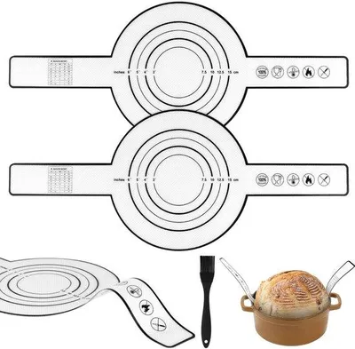 Image de Tapis de cuisson en silicone pour la cuisson du pain, antiadhésif, antidérapant, 3 moules à pain