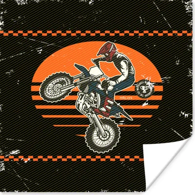 Produktbild von MuchoWow® Poster Jahrgang - Motorrad - Design 50x50 cm - Wohnzimmerdekoration