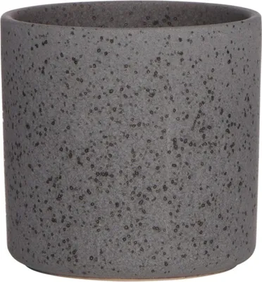 Produktbild von INNA-Glas Keramik Blumentopf Araya, gesprenkelt, schwarz, 10cm, Ø10cm - Keramiktopf
