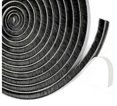 Image de Joint de porte brosse - Autocollant - 9 x 15 mm - 6 m