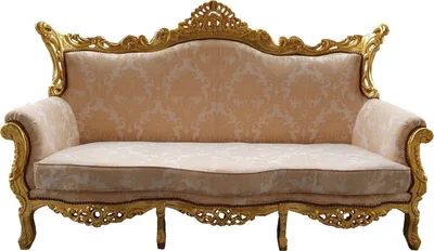 Produktbild von Casa Padrino Barock 3er Sofa Creme Muster / Gold - Wohnzimmer Möbel Lounge Couch