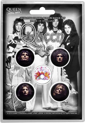 Obrázek produktu pro Queen - Faces - sada 5 odznaků - plast, kov RO6504 (jedna velikost) (černá/bílá)