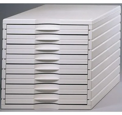 Produktbild von Styro 238-8401.05, 8 Schublade(n), Weiß, Polystyrene, Einfarbig, Weiß, 25 cm