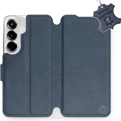 Produktbild von Echtleder Handyhülle für Galaxy S25, Mobiwear Leather, Dunkelblau