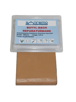 Produktbild von Sanremo DACH Reparaturband Dachrinne selbstklebendes Butylband Kupferfarben 100mm x 2m