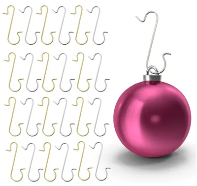 Immagine prodotto di 100x ganci per l'albero di Natale - ganci per l'albero Ganci per l'albero di Natale in oro e argento: ganci a forma di S per le decorazioni natalizie e i baubles