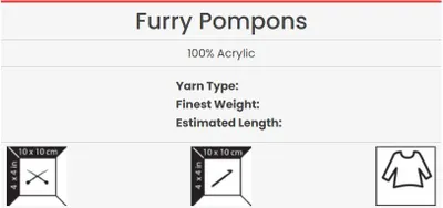Produktbild von YarnArt Furry Pompons - Kunstfell Haarbommel 55 schwarz