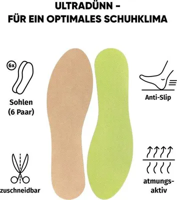 Image de Semelles intérieures pour chaussures de sport offrant un amorti et un maintien optimaux - Semelles intérieures pour des pieds frais - Amorti supplémentaire 39/40