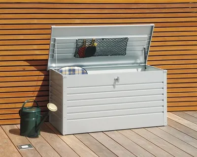 Obrázek produktu pro Zahradní box na polstry Biohort 130, 134 x 62 x 71 cm stříbrný metalický