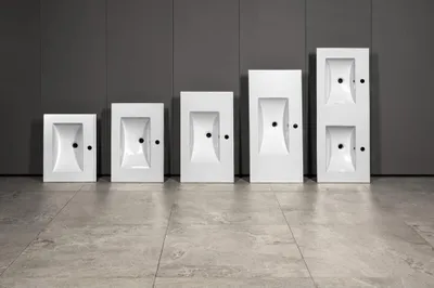 Immagine prodotto di Lavabo in Vetroceramica SLIM, mobile, 101x46,5 cm, bianco