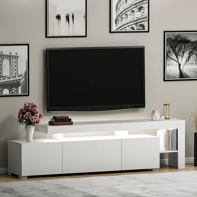 Produktbild von Trasacco - TV-Schrank, 192x37x53h cm Weiß, ein Regal
