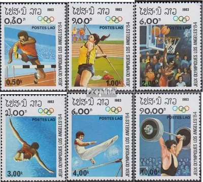 Produktbild von Briefmarken Laos 1983 Mi 618-623 (kompl.Ausg.) postfrisch Olympische Sommerspiele, Los Angeles