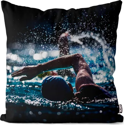 Produktbild von VOID Freistilschwimmer Sport Schwimmen Kissenbezug Kissenhülle Sofakissen Kissen Deko Outdoor-Kissen Dekokissen