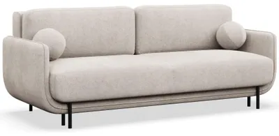 Image de Selsey Ovals – Canapé-lit 3 places en tissu texturé, beige clair