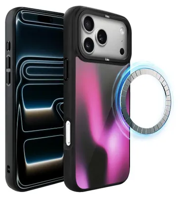 Zdjęcie produktu dla Etui do iPhone 17 Pro, kompatybilne z MagSafe, czarne matowe boki, fuksja