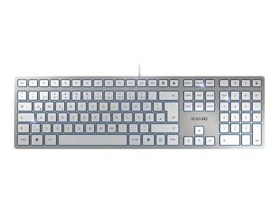 Image de CHERRY KC 6000 SLIM Clavier filaire, argent/blanc, USB (QWERTZ - FR)