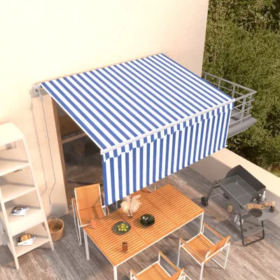 Produktbild von Vidaxl luifel exponierbar mit Roller Blind 3x2,5 m blau weiß