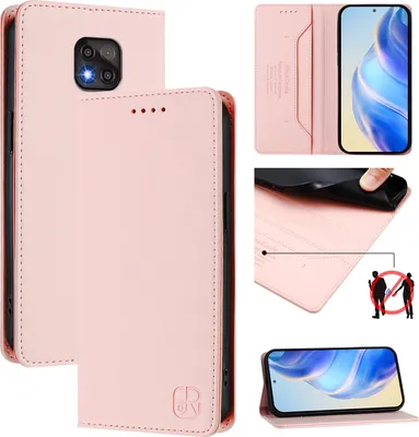 Produktbild von Lederhülle für Motorola Moto G Power 2021 Hülle Flip Brieftasche Kartenfächern Ständer Schutzhülle Pink