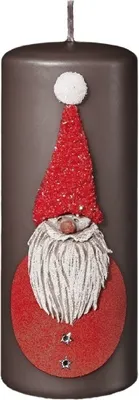 Produktbild von 4er Set Weihnachtskerze Santa Claus 15 x 6 cm