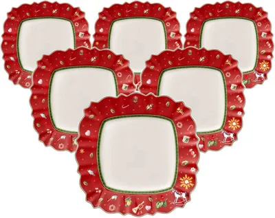 Produktbild von Villeroy & Boch Toy's Delight Speiseteller 28 x 28 cm 6er Set Rot