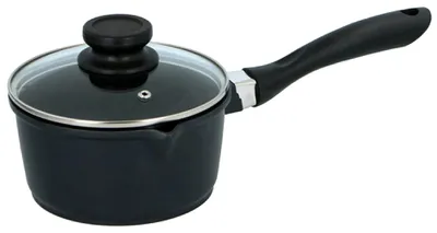 Productafbeelding van Alpina Kookpan, diameter 16 cm - Met deksel en uitgietmond - Roestvrij staal - Geschikt voor alle warmtebronnen