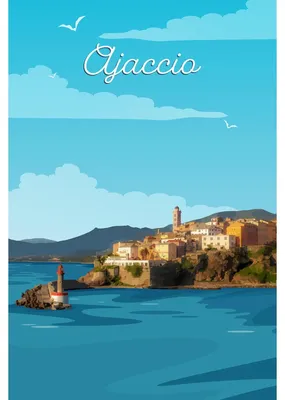Image de Tableau sur toile Ajaccio 30x45 cm, Tableau mural moderne pour décoration intérieure