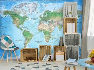 Zdjęcie produktu dla Fototapeta flizelinowa 400x280 cm fototapeta mapa świata XXL mapa mapa mapa k-A-0127-a-a
