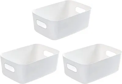 Produktbild von Famanu Aufbewahrungsboxen Set aus 12 Kunststoffkörben mit Griffen - Grau