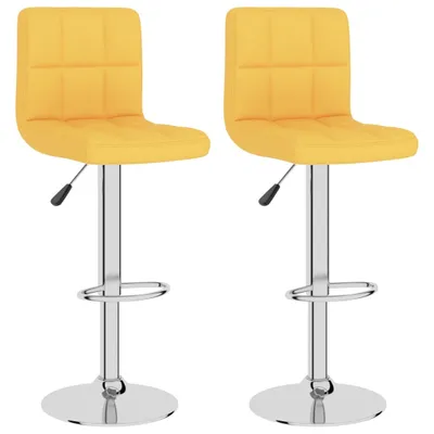 Image de vidaXL Tabouret de bar 2 pcs. jaune moutarde Tissu