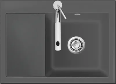 Produktbild von Auflagespüle KeraDomo MERA 70 Titan mit Becken rechts und Handbetätigung