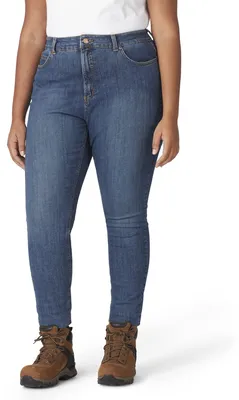 Productafbeelding van Dickies damesjeans, perfecte pasvorm, skinny stretch, verkrijgbaar in grotere maten, stonewashed, in de stijl "Indi"
