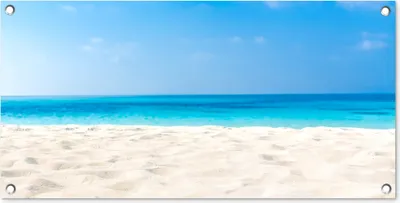 Produktbild von MuchoWow® 80x40 cm Outdoor-Poster Gartendeko Sichtschutz Garten Poster für den Garten  Strand - Meer - Sand