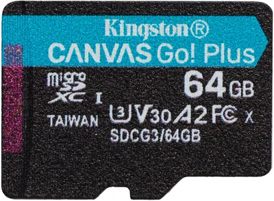 Produktbild von Kingston Canvas Go! Plus - Flash-Speicherkarte - 64 GB - A2 / Video Class V30 / UHS-I U3 / Class10 - microSDXC UHS-I