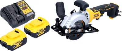 Produktbild von DeWalt DCS 571 P2 Akku Handkreissäge 18 V 115 mm Brushless + 2x Akku 5,0 Ah + Ladegerät