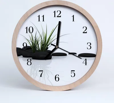 Produktbild von Holzuhr 20fi cm wanduhr - Steine