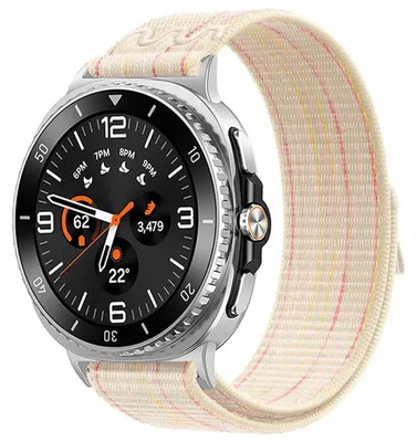 Obrázek produktu pro Pro Samsung Galaxy Watch 8 / 8 Klasický nylonový řemínek se suchým zipem, béžový