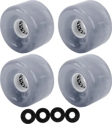 Zdjęcie produktu dla 4-częściowy zestaw kółek do deskorolki 78A Twardośćpoliuretan Półprzezroczysty migający Longboard Roller Grey