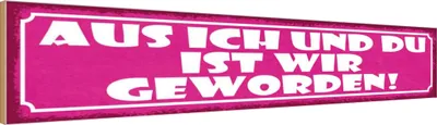 Produktbild von vianmo Holzschild 10x46 cm aus ich und du ist wir geworden