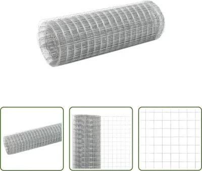 Zdjęcie produktu dla Siatka druciana The Living Store Stal ocynkowana 25x0,5 m Srebrna