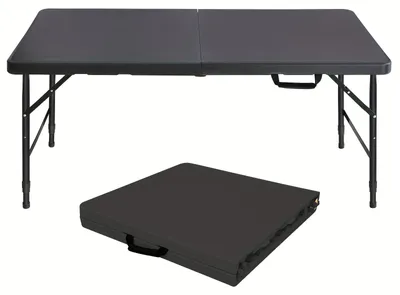 Produktbild von Campingtisch - Faltbarer Tisch - Campingtisch - Klapptisch - Tragbarer Tisch - Verstellbare Höhe - Schwarz, Metall