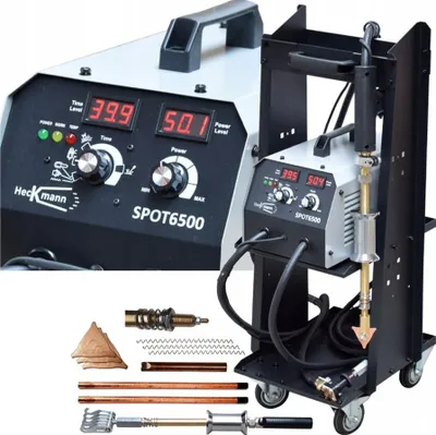 Immagine prodotto di Kit estrattore per carrozzeria 230 V, stazione saldatrice per rimozione ammaccature a punti 5 modalità di saldatura, set di strumenti per riparazione ammaccature carrozzeria per auto camion moto