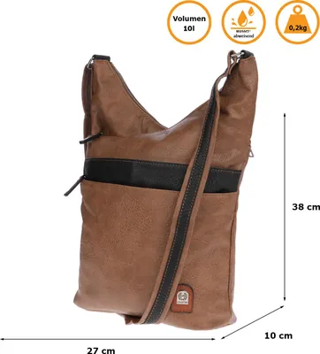 Produktbild von Christian Wippermann große Damen Tasche Umhängetasche Beuteltasche Handtasche Crossover Leder Optik Khaki