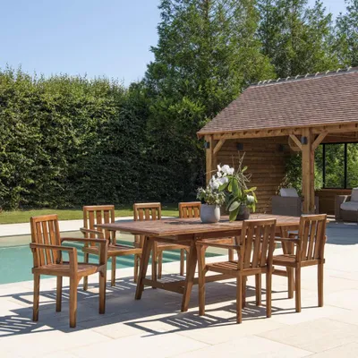 Produktbild von MAEVA – Gartenmöbel aus geöltem Teakholz für 8–10 Personen