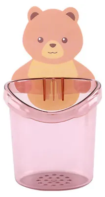 Produktbild von Bear Zahnbürsten-Aufbewahrung, Becherhalter, Wandmontage, Kammregal, Badezimmer-Box, Pink