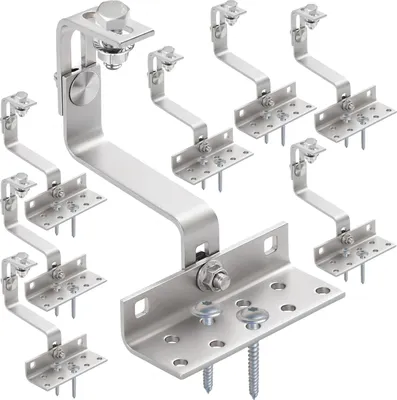 Produktbild von 2 Module Montageset Ziegeldachhaken, 8cm, Sechskantkopf 17