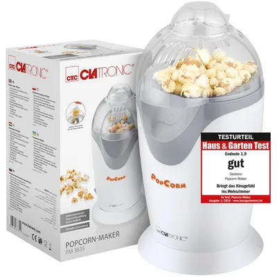 Productafbeelding van Clatronic Popcornmachine | Snelle bereiding | Popcorn in 2 minuten | Zonder vet | Inclusief bakje | Popcornmachine | Popcornmaker | PM 3635