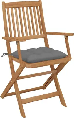 Immagine prodotto di Sedie da giardino pieghevoli 4 pezzi con cuscini in legno massiccio di acacia