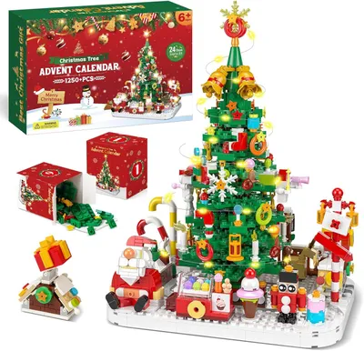 Productafbeelding van Adventskalender blokken bouwstenen kerstboom
