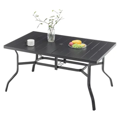 Produktbild von Gartentisch höhenverstellbares Aluminiumgestell rostfrei 146 x 94 x 73,5 cm